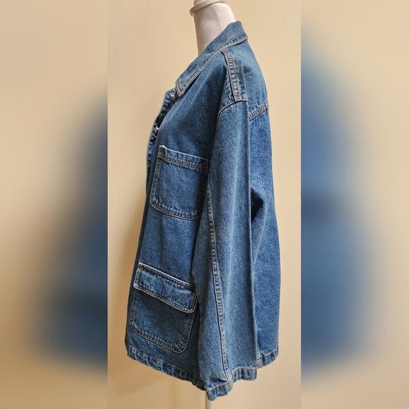 Vintage BILL BLASS Chore Coat Jean Jacket Women's Size Medium - Picture 6 of 10